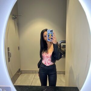 Floral Pink Corset Top